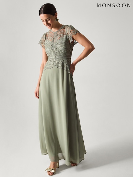 Monsoon Green Monica Lace Bridesmaid Dress (V47723) | R$ 1.480
