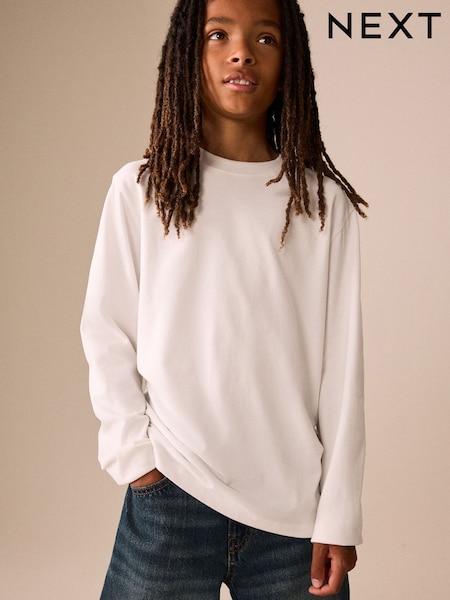 White - Cosy Long Sleeve T-shirt (3-16yrs)