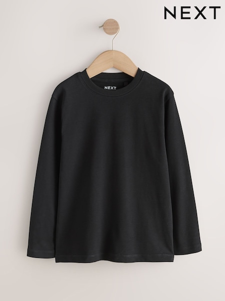 שחור - Cosy Long Sleeve T-shirt (3-16yrs)