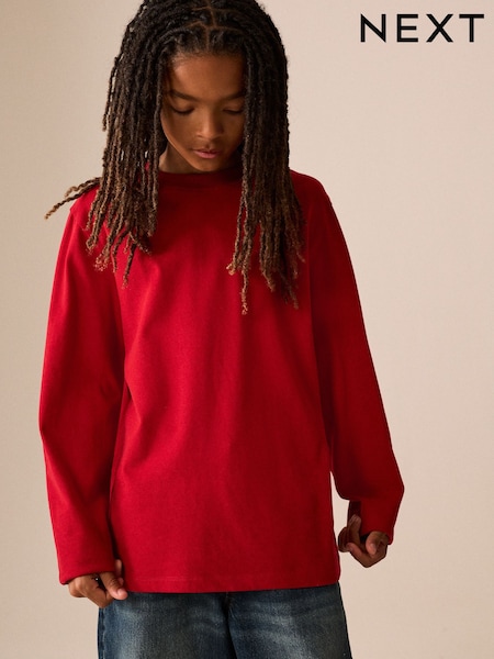 Red - Cosy Long Sleeve T-shirt (3-16yrs)