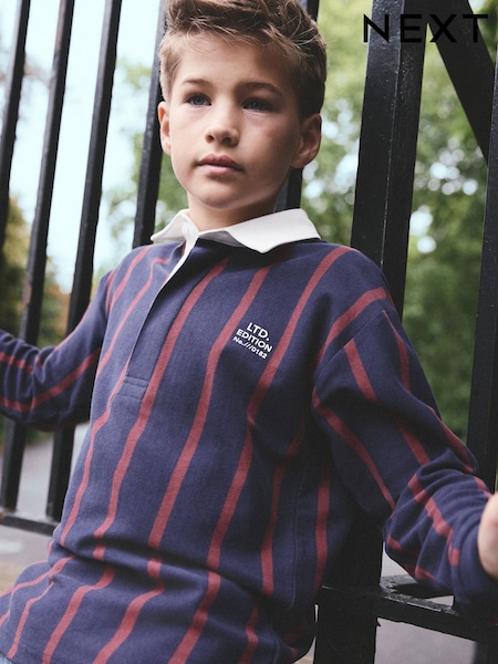 Vertical Stripe - Rugby Polo Shirt (3-16yrs)