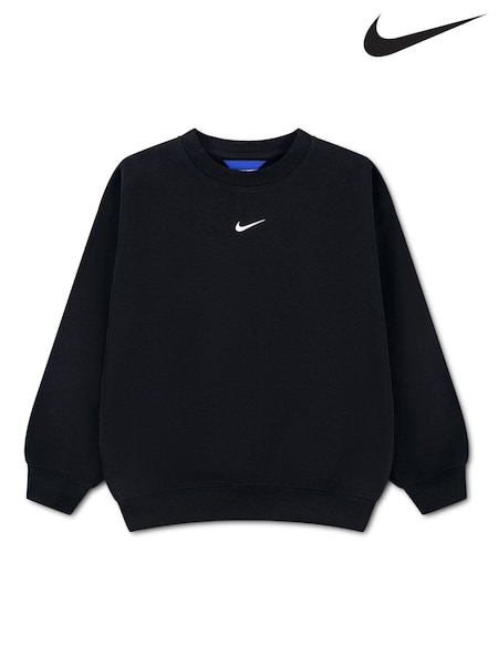 Black - Nike Standard Fleece Oversized Crewneck Jumper