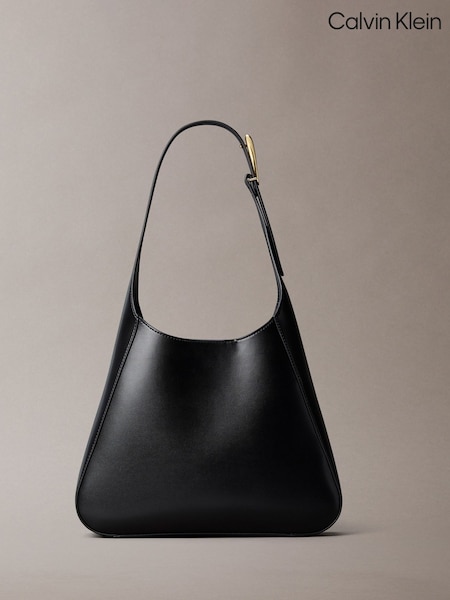 Calvin Klein Black Engraved Medium Shoulder Bag (V48398) | €208