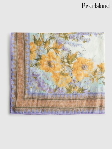 River Island Orange Floral Print Neck Scarf (V48541) | AED128