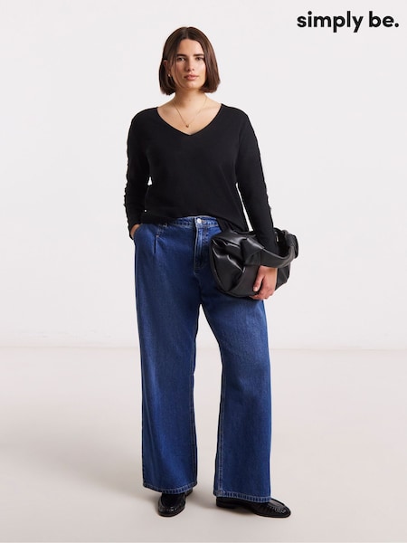 Simply Be Slash Neck Rib Top With Lace To Sleeve (V48550) | ‏167 ر.س.‏