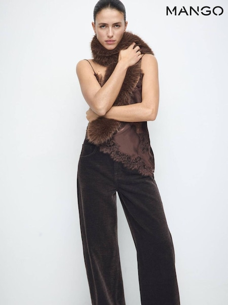 Mango Brown Regular Waist Wide Leg Jeans (V48583) | €66.50