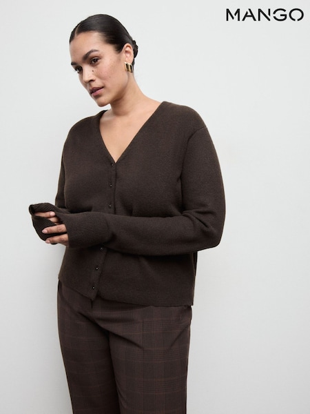 Mango Brown Knitted Contains Wool Cardigan (V48614) | €48