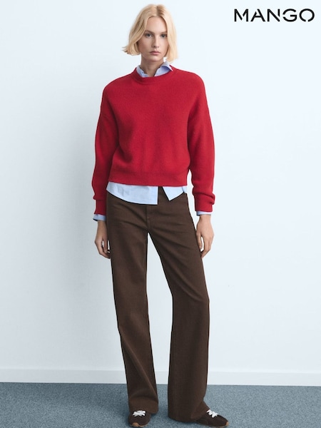 Mango Brown Wide Leg High Waisted Cotton Jeans (V48629) | €58.50