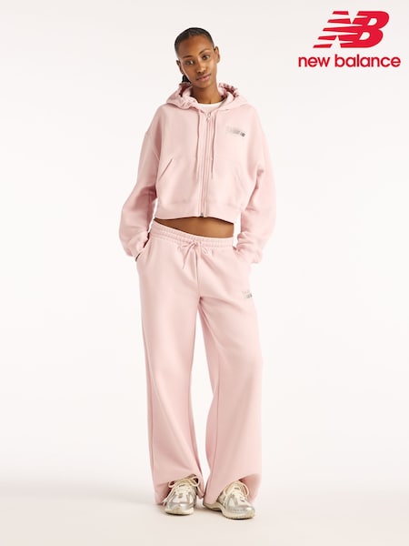 Pale Pink - New Balance Trackside Fleece Full Zip Hoodies