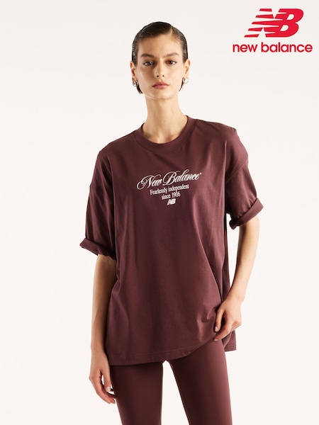 Brown - New Balance Pressed Flowers Memories Overs T-shirt