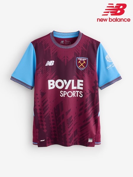 Burgundy Red - Regular New Balance West Ham United 26/27 Home Shorts Sleeve Jersey