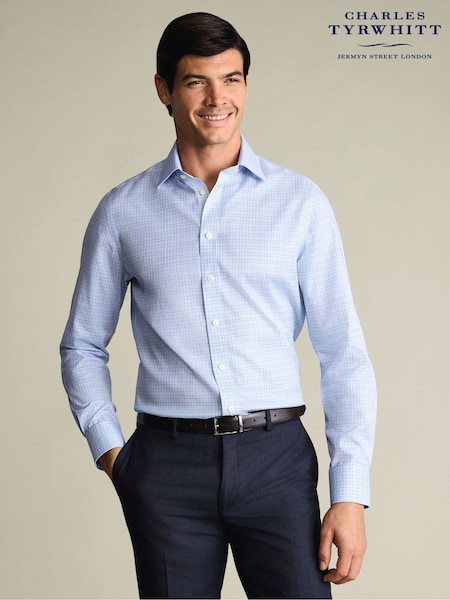 Charles Tyrwhitt Light Blue Non-Iron Twill Check Shirt (V49084) | €99