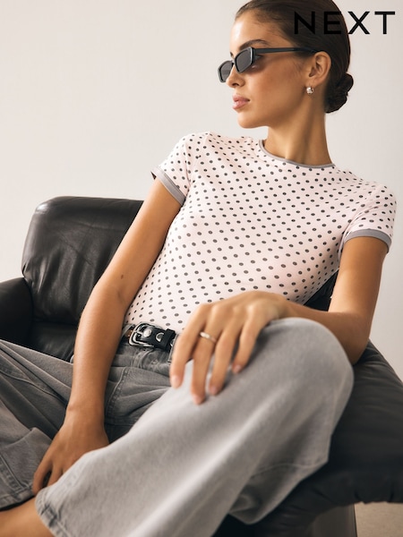 Rosa - Short Sleeve Layered Crew Neck T-shirt