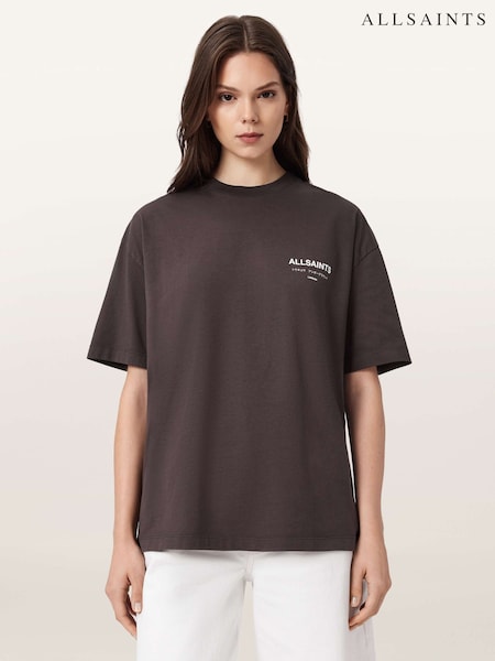 AllSaints Brown Underground Etta T-Shirt (V49738) | 395 SAR