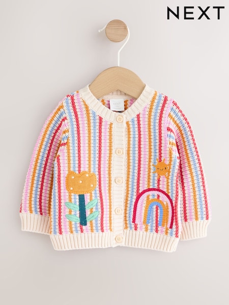 Multicolour Bright Stripe - Cárdigan de punto para bebé (0 meses a 2 años)