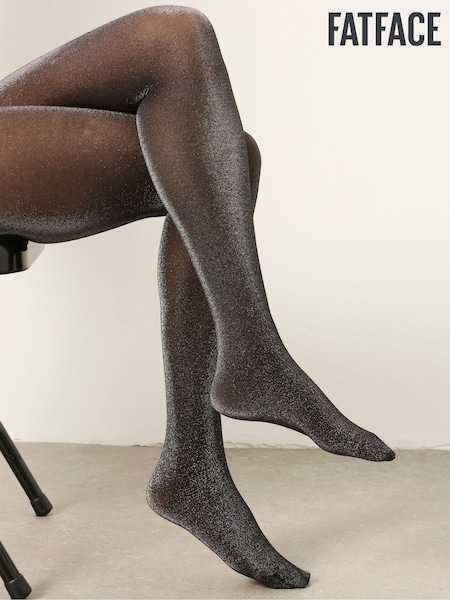 שחור - Fatface Sparkle Tights