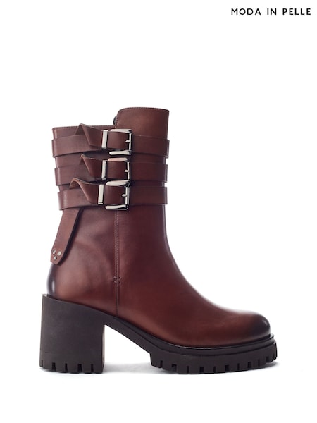 Maro - Moda In Pelle Sh Ariss Heeled Chunky Buckle Boots