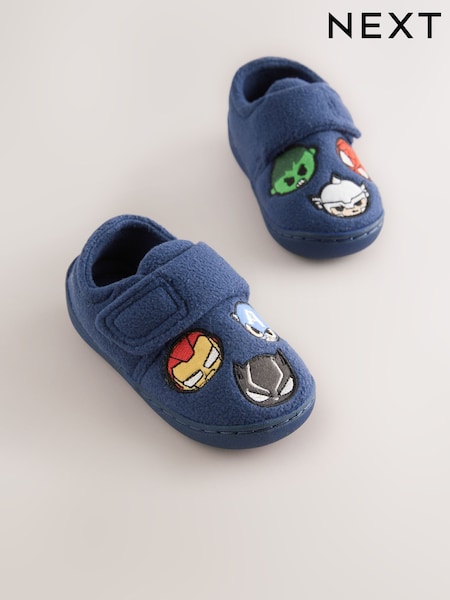 marine - Chaussons Marvel Cosy à fermeture par contact à semelle de cuvette