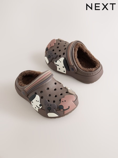 Brown Dog - Warm Lined Slipper Clogs