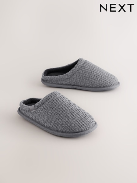 Grey - Warm Lined Slipper Mules