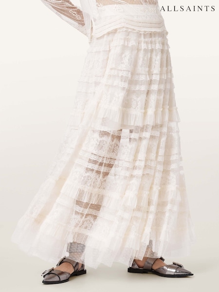 AllSaints White Arlea Tulle Skirt (V50473) | AED1,042