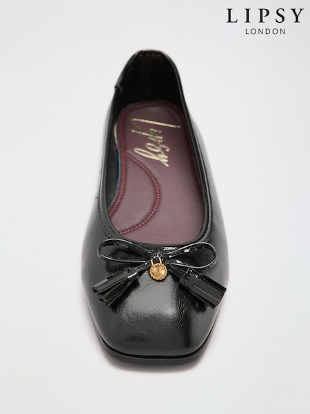 Black - Lipsy Square Toe Tassle Detail Ballerinas
