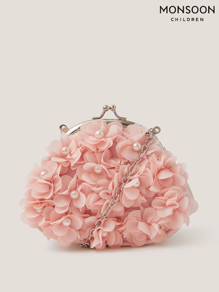 وردي - Monsoon Appliqué Floral Cluster Clip Frame Bag (V50777) | ‏114 د.إ.‏
