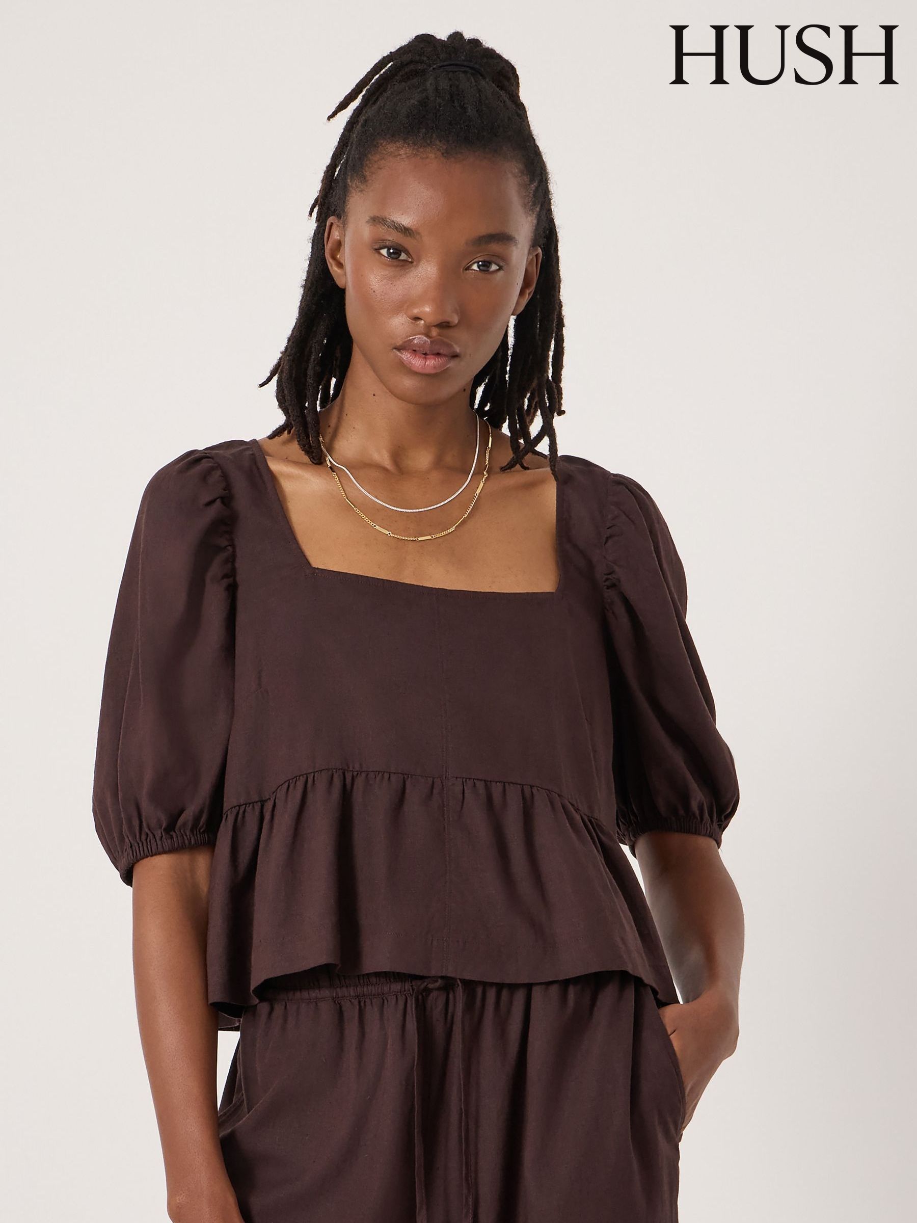 Buy Women's Tops Hush Puff Sleeve Short Sleeve Online | Next Romania