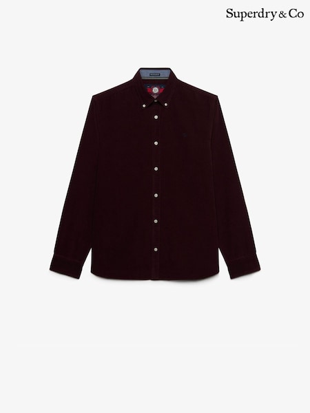 Red - Regular Superdry Classic Needle Cord Shirt