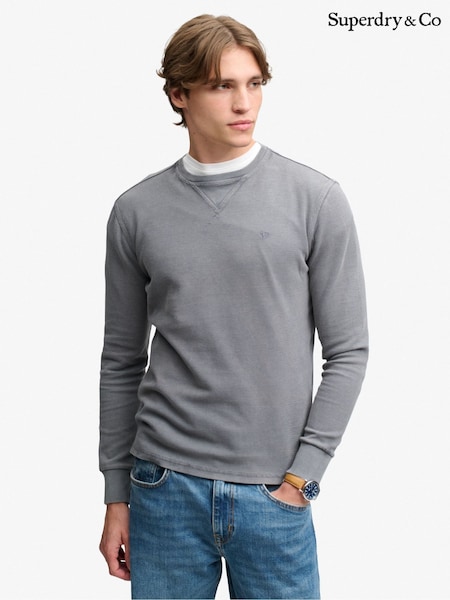 אפור - Regular Superdry Classic Heavy Textured T-shirt