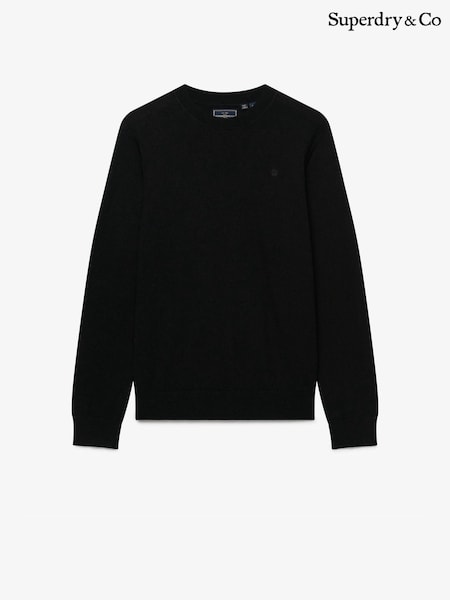 Sort - Regular Superdry Essential Lw Wool Blend Jumper