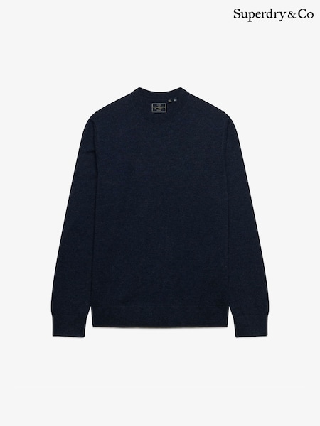 Navy - Regular Superdry Essential Lw Wool Blend Jumper