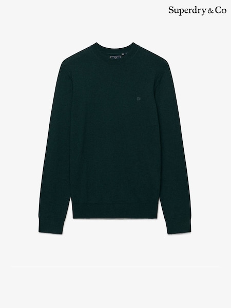 Green - Regular Superdry Essential Lw Wool Blend Jumper