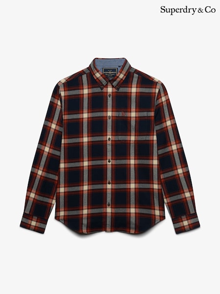 Azul/Rojo - Regular Superdry Long Sleeve Cotton Lumberjack Shirt