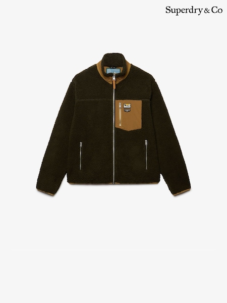Brown - Regular Superdry Mountain Full Zip Fleece