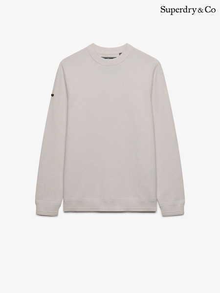 White - Regular Superdry Texture Knit Jumper