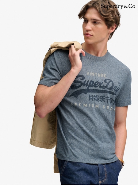 Μπλε - Regular Superdry Vl Heritage Relaxed T-shirt