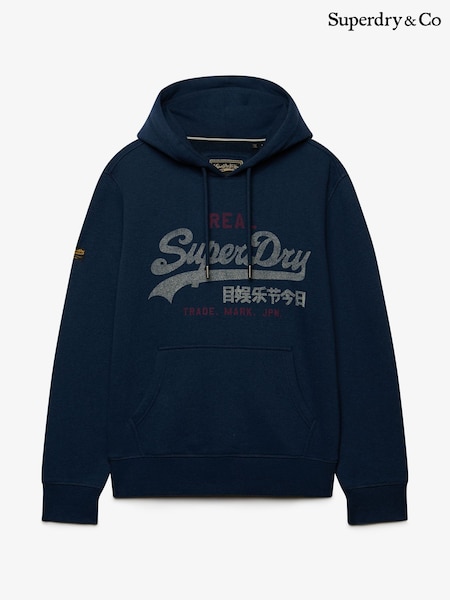 Blue - Regular Superdry Vl Heritage Relaxed Hoodies