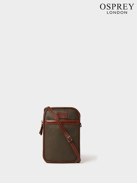Osprey London The Grantham Waxed Canvas & Leather Phone Bag (V51875) | €0