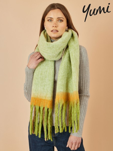 Yumi Green Colour Block Scarf (V51894) | €42