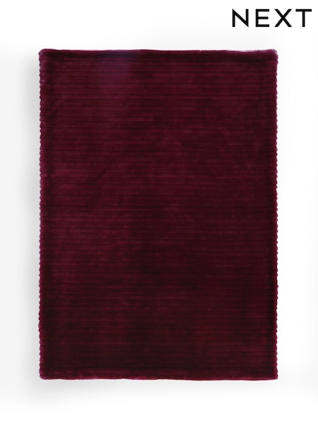 Cut Stripe Faux Fur Throw
