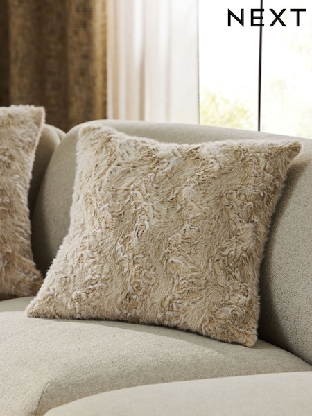 Faux Fur Cosy Swirl Cushion