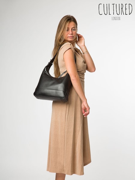 Cultured London 'Kovo' Leather Black Shoulder Bag (V52040) | 83 €