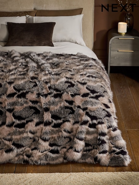 Faux Fur Cosy Abstract Throw
