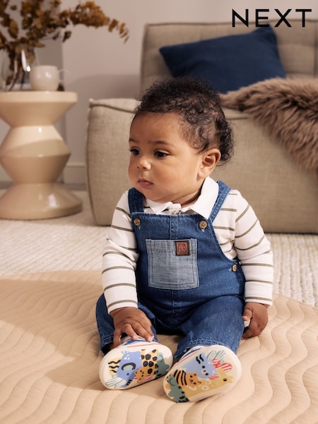 Blue - Denim Baby Dungarees And Polo Bodysuit Set (0mths-3yrs)