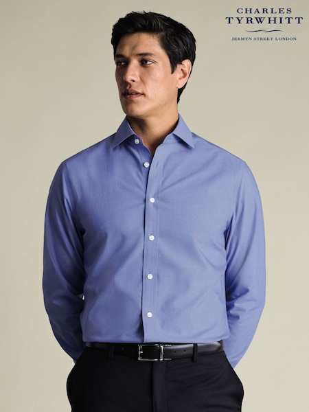 Charles Tyrwhitt Blue Non-Iron Cutaway Collar Poplin Shirt (V52204) | 15,340 ISK