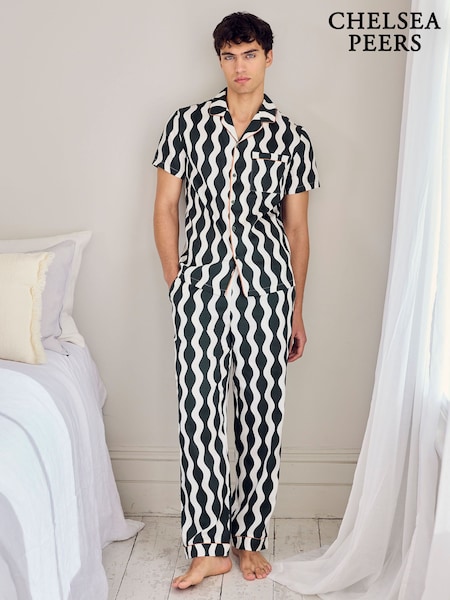 Chelsea Peers Cotton Poplin Wavy Stripe Long Pyjamas Set (V52944) | NT$3,030