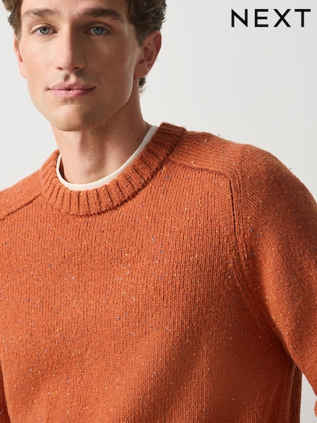 Orange - Regular Knitted Crew Neck Jumper