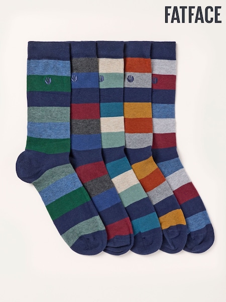 Multi Colour - Regular Fatface Striped Socks