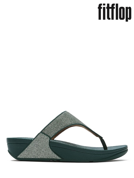 FitFlop Blue Lulu Shimmerglitz Toe-Post Sandals (V53588) | $174